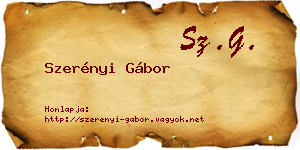 Szerényi Gábor névjegykártya